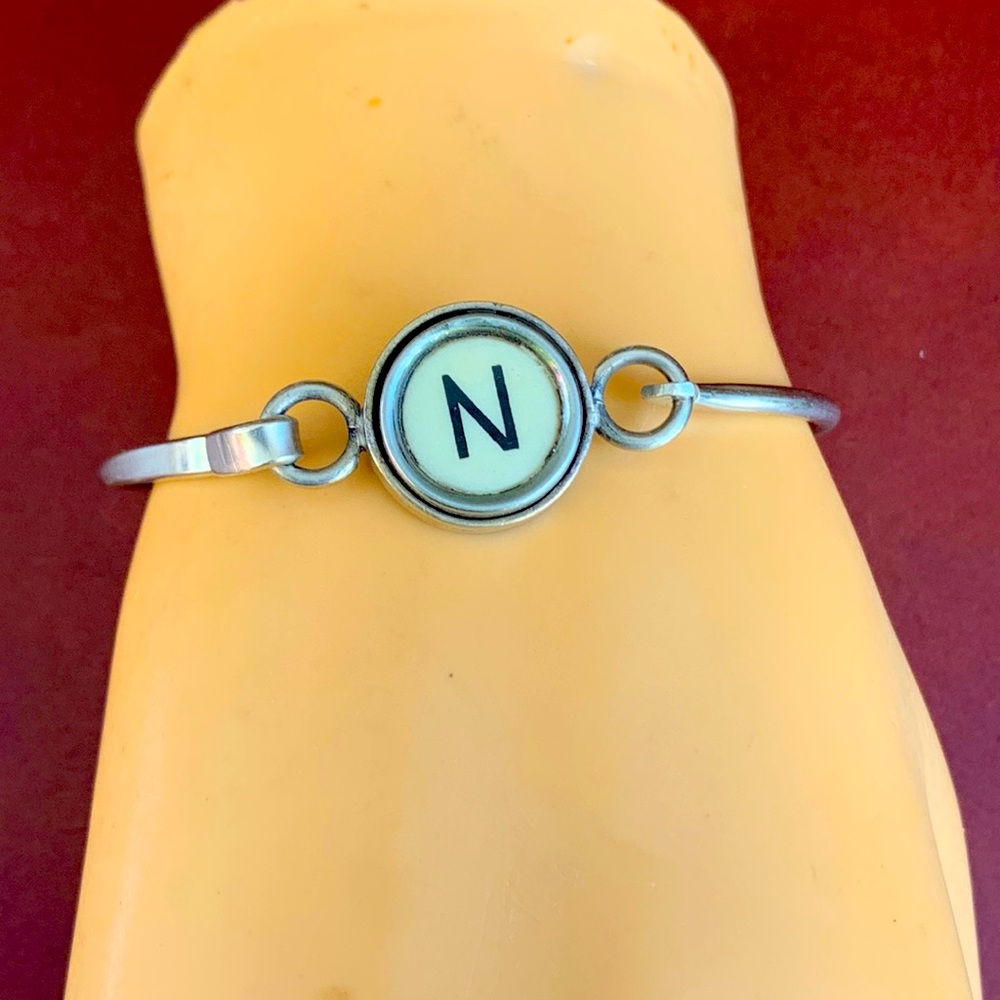 N typewriter key bracelet